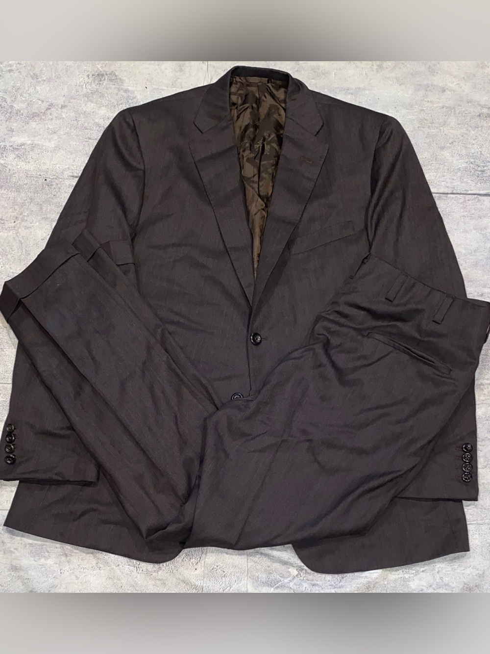 2016 Oxxford Clothes Bespoke Custom Herringbone 2 Piece Suit Jacket Set 42 USA